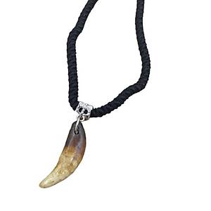 Do�al Tibet 3-4cm Kurt Di�i Kolye Brown Ayarl� �rg� �p 2 Boncuk