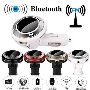 Bluetooth 4.2 Ara� FM Verici Kiti Mikrofonlu Eller Serbest Q7 USB �arjl� LED MP3  