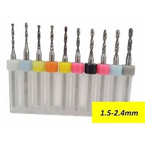 Tungsten Karb�r Mini CNC Matkap U� PCB Bask� Devre 10 lu Set 1.5-2.4mm