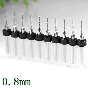 Tungsten Karb�r U�lu Freze PCB Mikro/Mini Matkap U� 0,8mm x 10 lu Set