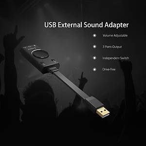 USB Ses Kart� Adapt�r� Stereo Mic Hoparl�r Kulakl�k Ses Jack 3.5mm