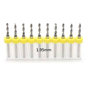 Mikro Karb�r PCB Matkap Ucu Metal CNC Sondaj 10lu Set 1.95mm 