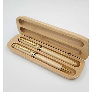 Ak A�a� T�kenmez & Dolma Kalem Set Kaligrafi Ah�ap Hediyelik Kutulu 