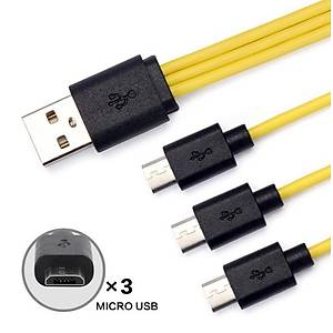 3 Mikro U� ��k��l� 3 in 1 Mini USB K�sa �oklu �arj Kablosu 