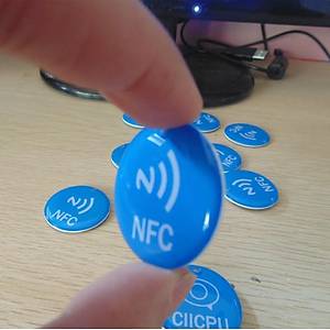 NFC Tag Su Ge�irmez Mavi Kristal Epoksi 13.56 MHz Ntag213