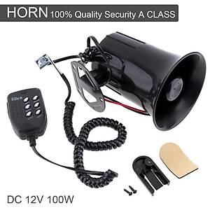Ara� Motosiklet Megafon Hoparl�r 115db 100W 12V 6 Farkl� Siren Sesi Mikrofon