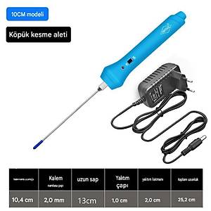Strafor K�p�k Kesme Kalemi 10 cm Adapt�rl� ON/OFF Sivi� S�cak Tel