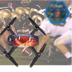 Dji Spark �st Kapak Renkli Bask�l� Y�zey Alevli Baseball Desenli