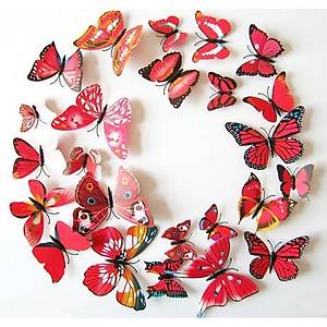PVC ��neli Kelebek 12 li Duvar S�sleme Dekorasyon Model MA