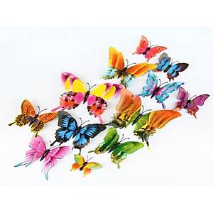 PVC M�knat�sl� Kelebek 12 li Duvar S�sleme Dekorasyon Model G1
