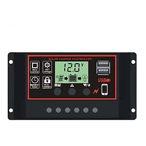 G�ne� Paneli Ak� �arj Reg�lat�r� 60A PWM LCD Ekran 12V-24V 2 USB