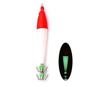 PROFISHER Kalamar Sahtesi 8cm K�rm�z� Beyaz Fosforlu Sert Yem