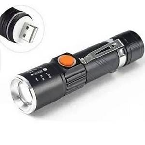 Mini Fener Dahili Batarya Kendinden USB �arj Soketli T6 Led Zoom