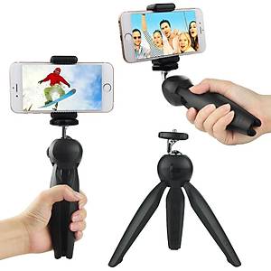 Mini Tripod + Telefon Tutucu Klip SLR Dijital Kamera Aksiyon Kamera   