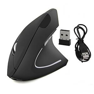 Optik Dikey �arjl� Pilsiz Mouse 2.4GHz Ergonomik Kablosuz Siyah Vertical Shark Fin 