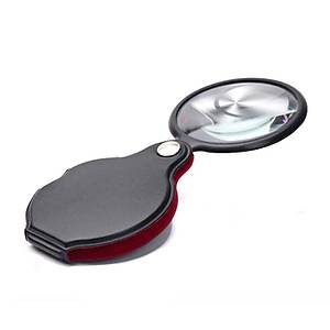 6X Mini Cep Katlan�r B�y�te� Deri K�l�fl� Cam Lensli 45 gr Okuma L�p