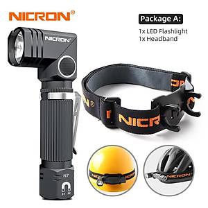 NICRON 5W 600LM LED El Feneri 90� Derece D�ner Kafa M�knat�sl� Taban Kafa Bantl�