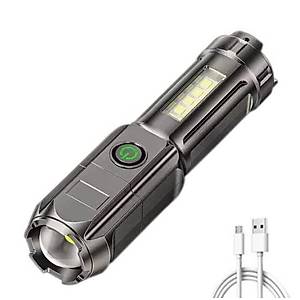 10W T6+COB 1000 L�men �arjl� Fener Dahili Pil Powerbank Zoom 3Mod