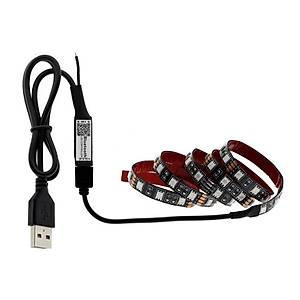 USB ��k��l� Led RGB �ok Renkli TV Bilgisayar Arka Plan Dekoratif I��k 17 Buton Kumandal� 