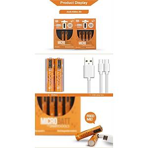 1.2V USB �arj edilebilir AAA 450mAh Kumanda Pili