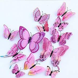 PVC M�knat�sl� Kelebek 12 li Duvar S�sleme Dekorasyon Model M4