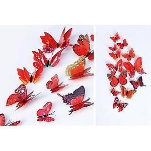 3D PVC Manyetik Kelebek 12 li Duvar S�sleme Dekorasyon Model A1