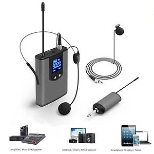 UHF Kablosuz Kulakl�k Mikrofon Verici ve Al�c� 1/4 