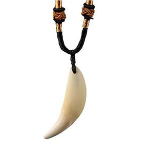 Do�al Tibet 3-4cm Kurt Di�i Kolye Beyaz Ayarl� Kordon �p 2 Boncuk