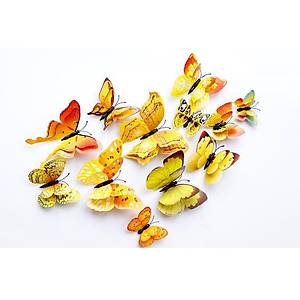 3D PVC Manyetik Kelebek 12 li Duvar S�sleme Dekorasyon Model H3