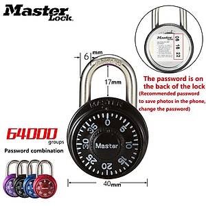 MasterLock Asma Kilit Anti-H�rs�zl�k G�venlik 3 Haneli Sabit Kombinasyon Kodlu 