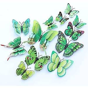 3D PVC Manyetik Kelebek 12 li Duvar S�sleme Dekorasyon Model L1