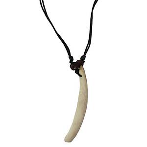 Tibet Tribal Ger�ek Di� Kolye 4-5cm Beyaz Renk Boy Ayarl� Kordon