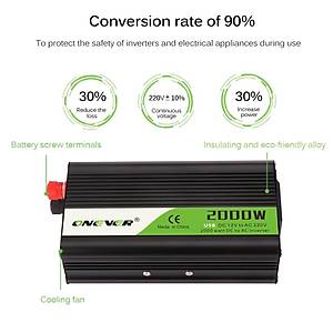 Ara� �nvert�r DC 12V dan AC 220V?a 2000W Gerilim D�n��t�r�c� �ift USB ��k��