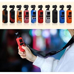 Dji Osmo Pocket ��in Renkli Silikon Koruyucu K�l�f Buyun Ask�l� Kordon