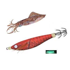 PROFISHER Kalamar Sahtesi 10cm K�rm�z� Elbiseli Fosforlu Sert Yem