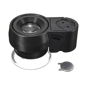 45X Cep B�y�te� Odak Ayarl� 2 Beyaz 1 UV LED I��k Deri K�l�fl�