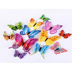 PVC M�knat�sl� Kelebek 12 li Duvar S�sleme Dekorasyon Model E2