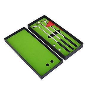 Golf Sopas� 3 Kalem Seti Masa�st� Ofis Mini Ye�il Saha Top Bayrak