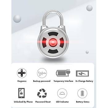 Akıllı Bluetooth 4.0 Anahtarsız Asma Kilit Su Geçirmez APP Düğme Şifre 