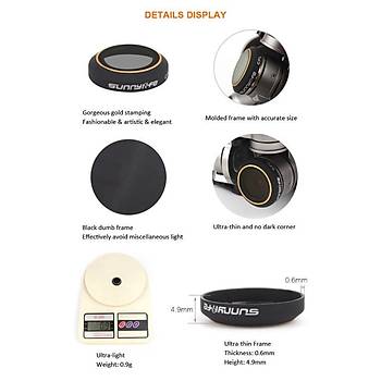 DJI Mavic Pro Alpine White Kamera Lens in ND8 Filtre Ntr Younluk 
