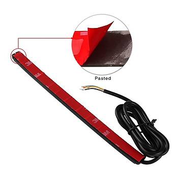 Motosiklet Fren ve Dn Sinyali Plaka 48 LED Ik Esnek Kuyruk erit 50cm Kablo