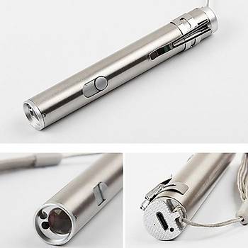 3 in1 500LM Mini USB arj Edilebilir LED LZR ve UV & Kalem Fener