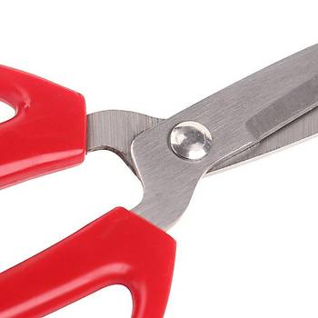 Dayanıklı Keskin 420 Paslanmaz Çelik Makas 20cm Kırmızı ABS Elastik Saplı