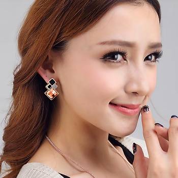 Kolye Kpe Tak Set Rhinestone Beyaz Kristal Altn Kaplama