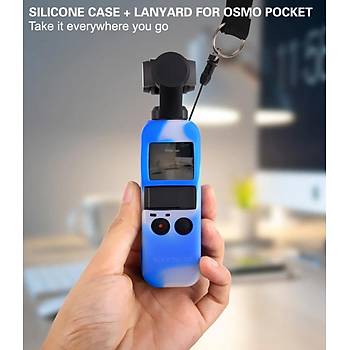 Dji Osmo Pocket ��in Renkli Silikon Koruyucu K�l�f Buyun Ask�l� Kordon