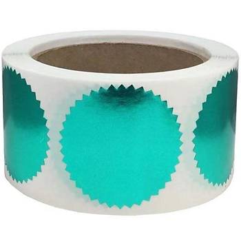 Al�minyum Kendinden Yap��kanl� Etiket Ye�il Renk 50 adet 50mm �ap
