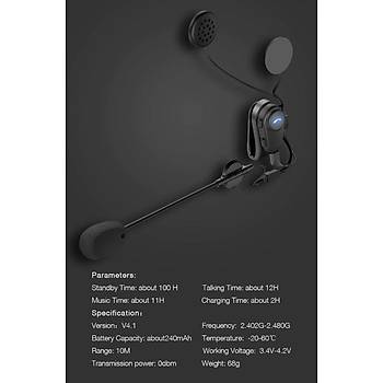 Bluetooth Motosiklet Kask Kulaklk Anti-Parazit Eller Serbest Yamur Geirmez