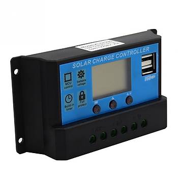 PWM 30A Solar �arj Reg�lat�r� 12V 24V LCD Ekran �ift USB