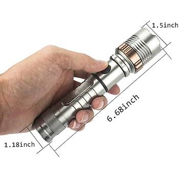 LED Taktik El Feneri 3800lm CREE XM-L T6 