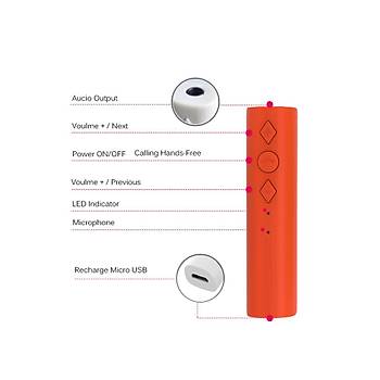 Ara� Kiti Bluetooth 4.2  3.5mm Jack Aux Al�c� Adapt�r� Eller Serbest Ses MP3 M�zik   